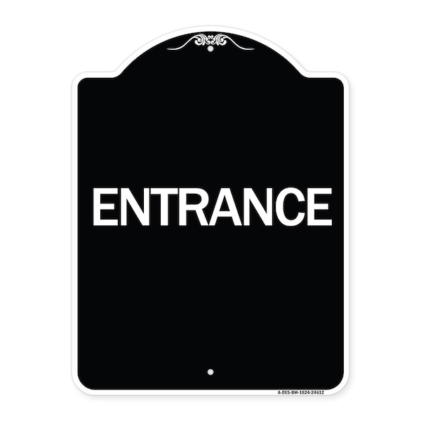 Traffic Entrance Entrance Heavy-Gauge Aluminum Architectural Sign, 24" x 18", BW-1824-24612